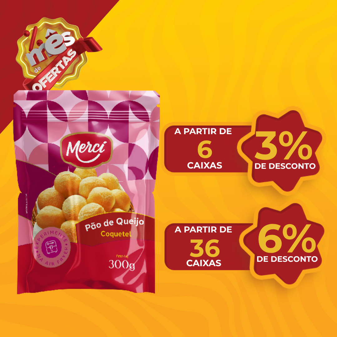 P&atilde;o de Queijo Coquetel Cong 300g - Merc&iacute;